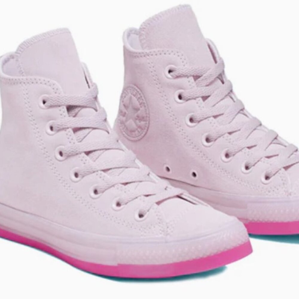 NIB Converse Interstellar Barely Rose Suede Hi-Top Shoes with Jelly pink soles